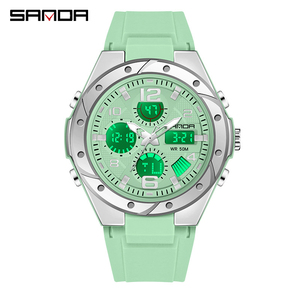 Reloj Digital Multifuncional de Doble Pantalla para Mujer, Diseño Simple y Moderno, Caja de Acero Inoxidable, Movimiento de Cuarzo, Batería de Larga Duración - Product Image 6