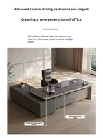Ensemble de chaise de bureau de direction avec armoire latérale, mobilier de bureau moderne minimaliste, table de direction