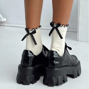 Custom Logo Ballet Embroidery Tube Crew Ruffle Frills <strong>Socks</strong> Non-Slip Bow Yoga Pilates <strong>Socks</strong> Grip Barre Trampoline <strong>Socks</strong> - Product Image 2