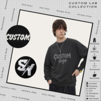 Sweat-shirt personnalisé brodé 345g en maille brossée, coupe ample à épaules tombantes, pull vierge, streetwear urbain, vêtements en gros OEM
