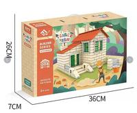 Mainan Edukasi Konstruksi ITTL Model Rumah DIY Plastik ABS Blok Bangunan Villa dengan Lantai Semen untuk Usia 5-7 Tahun