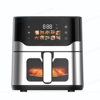 Nouvelle Friteuse à Air Chaud Intelligente en Acier Inoxydable 8L/9L avec Double Élément Chauffant 1700~2100W et Contrôle Numérique Visible – Prix Usine Promotionnel