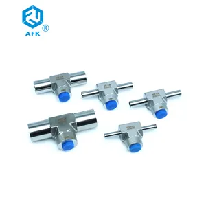 ss316 welding connector 1/4 npt female adapter pipe fitting 1/16in Union Tee tube fittings