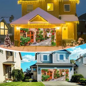 13x6ft scène de rue italienne porte de garage toile de fond photographie fond plante en pot pierre route allée pour les pousses sur le thème de l'Italie - Product Image 5