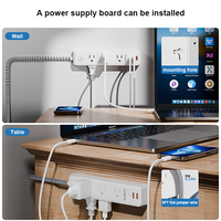 Multi Jack Safety 6 Outlet 10A 125V 1250W Câble de rallonge électrique tressé 1.5M avec 2 ports USB et Type C Multiprise