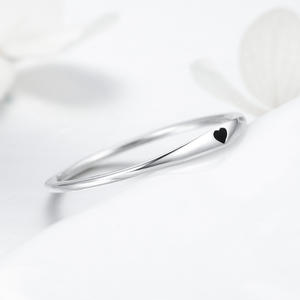 Hot Sale 925 Sterling Silber Simple Carve Herz Ehering Stapelbarer Versprechen Ring für ihre Größe 5-10 SCR468 - Product Image 6