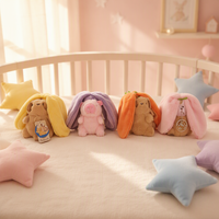 HUGMEI Porte-clés en peluche Capybara quatre couleurs avec fermeture éclair, doublure en maille de coton PP et rembourrage en coton PP