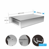 Boîtier de projet électronique d'amplificateur en aluminium sablé personnalisé OEM boîtier de serveur 19 pouces 2U monté en rack