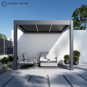 Pérgola Bioclimática de Aluminio <span class=keywords><strong>para</strong></span> Jardín, Montada en Pared, 3x3m, Impermeable, con Persianas, Tamaño Personalizado, Prestige OEM - Product Image 2