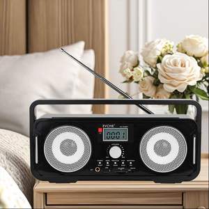 Portable Dual <b>Speaker</b> FM Radio With Digital Display Clock TF Card MP3 Player And Remote Control For Home Desktop Use - Product Image 2