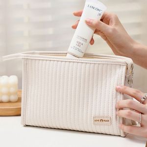 Travel Cosmetic Bag Large Capacity Makeup Bag PU Leather Travel Toiletry Bag - Product Image 2