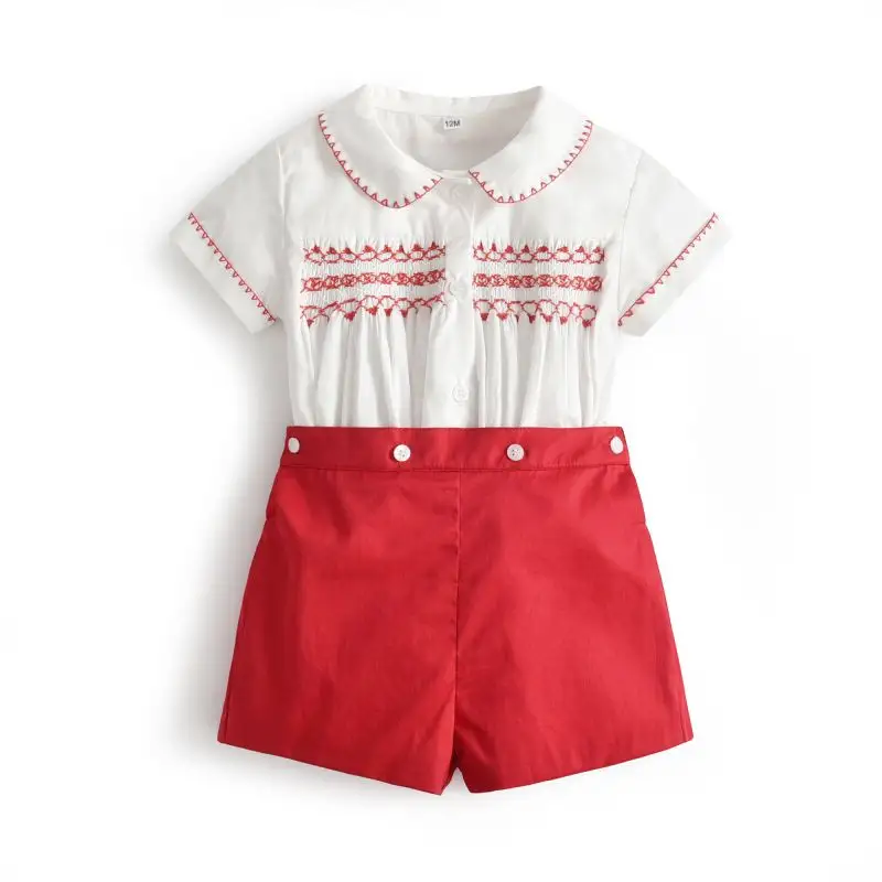 Set di abbigliamento per neonati vestiti fatti a mano da neonato pantaloncini per bambini pantaloncini con maniche top estivi per bambini abiti britannici