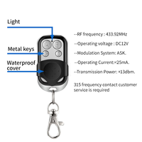 Control Remoto Inalámbrico de Clonación de 4 Botones, DC 6V, 315MHz/433MHz, Duplicador para Puerta de Garaje, Barrera, Control Remoto de Coche