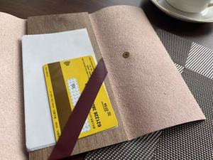 Nuovo Portafoglio in Similpelle con Bordo Arcuato e Chiusura a Bottone in Rame, Fodera in Pelle, Logo Personalizzato Dorato, Porta Assegni e Ricevute <span class=keywords><strong>per</strong></span> Bar e Caffetterie - Product Image 5