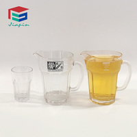 Pichet en plastique PC transparent incassable et écologique de 1200 ml avec poignée pour jus, bière, eau, thé, glace – Idéal pour restaurant et usage domestique