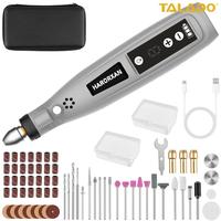 Kit d'outils rotatifs sans fil TALADO, rechargeable par USB, mini-stylo de meulage, outil manuel portable pour le polissage, la sculpture, le perçage et la gravure