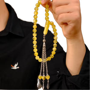 Glowin Fashion High Quality Handmade Resin Amber <b>Islamic</b> Prayer Beads Angel Eco-Friendly Muslim Tespih Tasbeeh Rosary Eid <b>Gifts</b> - Product Image 1