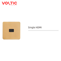 Prise murale multimédia HDMI simple ou double en acier inoxydable, plaque murale de qualité supérieure, prise HDMI Keystone
