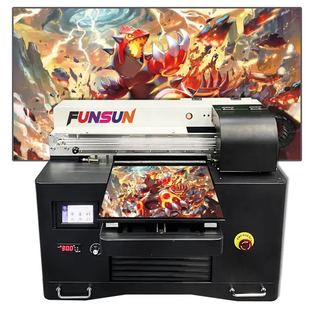 新しいFunsunUVプリンターインクジェット印刷売れ筋UVフラットベッドプリンターデジタルUV印刷機工場価格