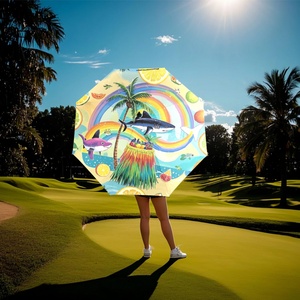 Oversized Golf <b>Umbrella</b> Ergonomic Handle Pongee 130cm Open Diameter-Waterproof for Golf Tournaments Family Business Gifts - Product Image 5