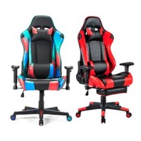 Chaise de jeu ergonomique Li&Sung en cuir synthétique de haute qualité, 3 vérins à gaz, accoudoirs 2D, roulettes en PU, base en nylon, blanc rose, chaise relevable