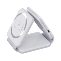Chargeur sans fil magnétique pliable 3 en 1 avec logo personnalisé pour iPhone et Apple Watch, petit format, norme américaine, idéal pour les voyages