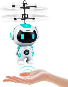 Juguetes de Robots Voladores DWI Dowellin para Niños, Drones de Bola <span class=keywords><strong>Voladora</strong></span> Operados a Mano con Luces LED, Mini Helicóptero Dron Recargable - Product Image 1