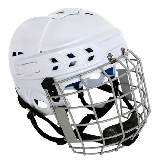 Goden Sports Casque de hockey sur glace intérieur en PP EVA avec cage de protection du visage en acier inoxydable Casque de hockey de sécurité