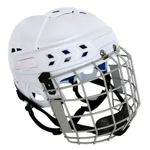 Goden Sports PP Shell EVA Inside Ice Hockey Helmet Gear With Stainless Steel Face Protection Cage Safety Hockey Helmet