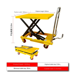 Chariot à plate-forme hydraulique 500kg 1.5 mètres Plate-forme hydraulique Chariot à main de levage Tables élévatrices à ciseaux mobiles - Product Image 6
