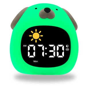 <b>Digital</b> Child Sleep Trainer with Usb Charger Modern Lcd Table Desk Dual Alarm <b>Clock</b> Home Decor Night Lamp Cute for Children - Product Image 6
