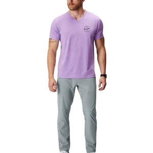 เสื้อยืดทรงหลวมผ้าคอตตอนสแปนเด็กซ์สีพื้นพิมพ์ลายสำหรับเล่นกีฬาออกกำลังกาย - Product Image 6