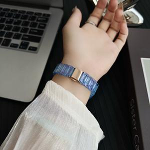 Cinturino per orologio Glitter Laser di lusso per Iwatch S10 per <span class=keywords><strong>Apple</strong></span> <span class=keywords><strong>Watch</strong></span> 1/2/3/4/5/6/7/<span class=keywords><strong>SE</strong></span>/9/8/10 in resina cinturino - Product Image 5