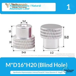 Tuerca de Cabeza de Champiñón Roja Anodizada de Aleación de Aluminio Yachuangxin M D14 H16 para Orificio Ciego - Product Image 4