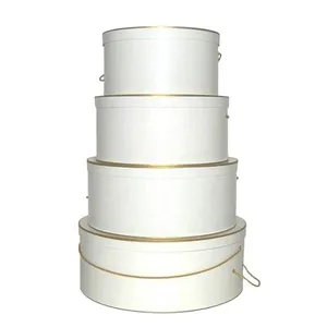 Sample Available Wholesale Cardboard Box For Hats Custom White Luxury Big Round Extra Large Hat storage Boxes packaging