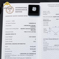 Goldleaf Yüksek Kaliteli IGI Sertifikalı Laboratuvarda Yetiştirilmiş Elmas Yastık Kesim DEF VVS VS Berraklığında Takı Yapımı İçin