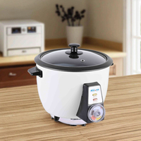 Cuisinière à riz électrique portable la plus vendue, en plastique, avec corps cylindrique en alliage d'aluminium antiadhésif et cuiseur vapeur