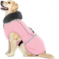 Nouvelle veste d'hiver pour chiens de style britannique, réfléchissante, imperméable, à col montant, en coton rembourré, pour animaux de compagnie