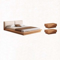 Cómoda Cama de Madera con Diseño Nuevo para Dormitorio, Muebles de Almacenamiento, Estructura de Cama King Size con Cabecera de Madera, Cama Doble para Dormitorio de Hotel