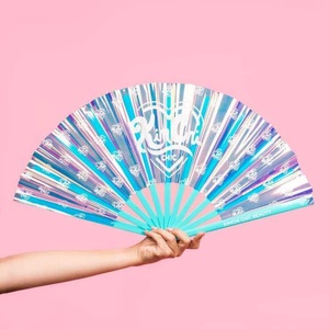 พัดพลาสติกพลาสติกพลาสติกพีวีซีพับได้แบบโฮโลแกรมสำหรับผู้หญิงผู้ชายงานปาร์ตี้งานแต่งงาน - Product Image 3