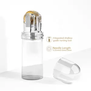 Goud Titanium Micro Naalden Derma Hydra Roller 64 Haargroei Derma Roller Met Serum