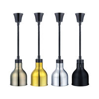 Nouveau télescopique levage infrarouge isolation lampe ascenseur en gros suspendu alimentaire lustre buffet alimentaire affichage lampe chauffante