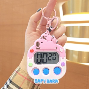 Colgante de temporizador de cocina de PVC multifuncional de dibujos animados, llavero de temporizador Regular impreso UV para estudiante, mochila escolar, accesorio - Product Image 1