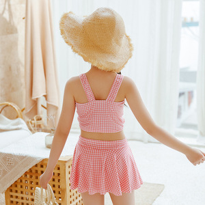 Baiya Girls Two Piece Swimwear With <b>Skirt</b> Crop Top High <b>Elastic</b> Quick Dry For Children 3-12 Years Old Hot Spring Swimming - Product Image 3