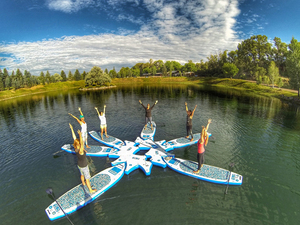 Pop Sale Commercial Customized Water Floating <strong>Drop</strong> <strong>Stitch</strong> Material Aqua <strong>Sup</strong> Yoga Dock Station With <strong>Inflatable</strong> Yoga Paddle <strong>Board</strong> - Product Image 4
