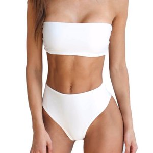 Bikini <span class=keywords><strong>blanco</strong></span> para niña, <span class=keywords><strong>traje</strong></span> <span class=keywords><strong>de</strong></span> <span class=keywords><strong>baño</strong></span> <span class=keywords><strong>de</strong></span> dos piezas, ropa <span class=keywords><strong>de</strong></span> playa <span class=keywords><strong>de</strong></span> reciclaje Sexy, deporte activo, talla grande, cubierta Reversible OEM - Product Image 1