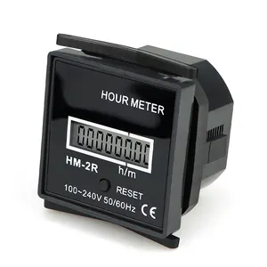 Contador temporizador HM-2R/LED8-bit v ac preto, visor digital quadrado 100-240v