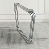 Pieds de table rectangulaires en acier inoxydable robustes, pour bureau d'ordinateur, table à manger, design à trois lignes