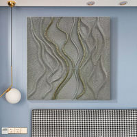 Peinture murale abstraite géométrique octogonale en feuille d'or, peinte à la main sur toile de grès texturée 3D, œuvre d'art personnalisée