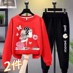 Nouvel Ensemble Décontracté d'Automne 2025 pour Filles, Ensemble Deux Pièces Rose Chatons Style Occidental en Tissu Coton pour Enfants de 7 Ans - Product Image 5